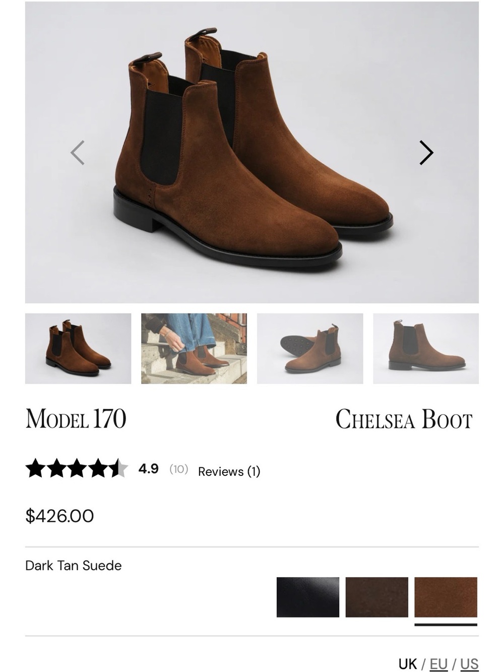 BNWT Wildsmith Herring Model 170 Chelsea Boot in Dark Tan Suede UK12 Northampton